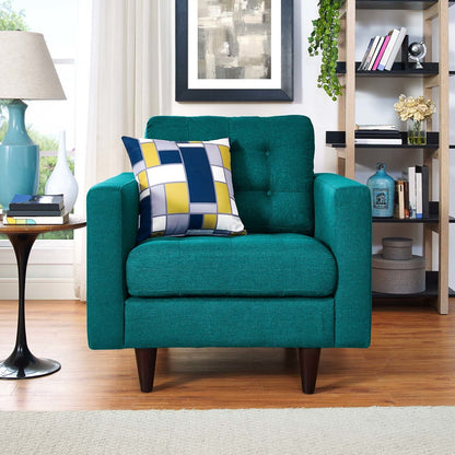 Empress Upholstered Fabric Armchair, Fabric, Aqua Blue 13217