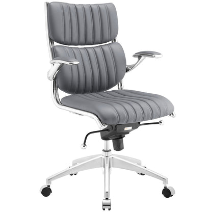 Escape Mid Back Office Chair, Grey Faux Leather