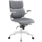 Escape Mid Back Office Chair, Grey Faux Leather