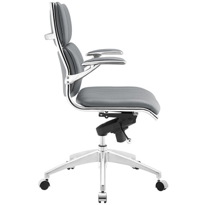 Escape Mid Back Office Chair, Grey Faux Leather