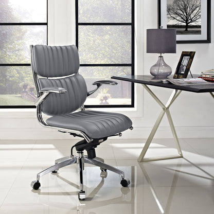 Escape Mid Back Office Chair, Grey Faux Leather