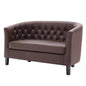 Prospect Upholstered Vinyl Loveseat, Faux Vinyl Leather, Brown 15263