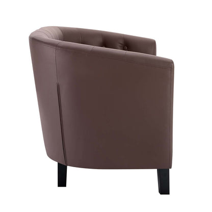 Prospect Upholstered Vinyl Loveseat, Faux Vinyl Leather, Brown 15263