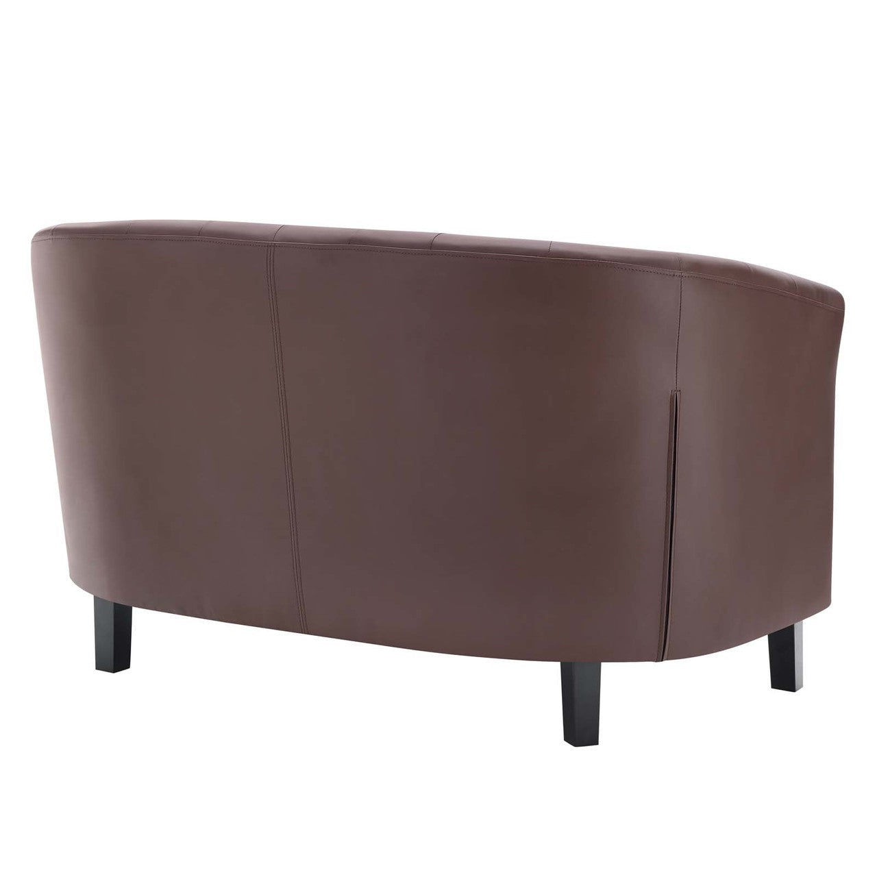 Prospect Upholstered Vinyl Loveseat, Faux Vinyl Leather, Brown 15263