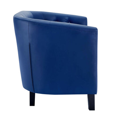 Prospect Upholstered Vinyl Loveseat, Faux Vinyl Leather, Navy Blue 15265