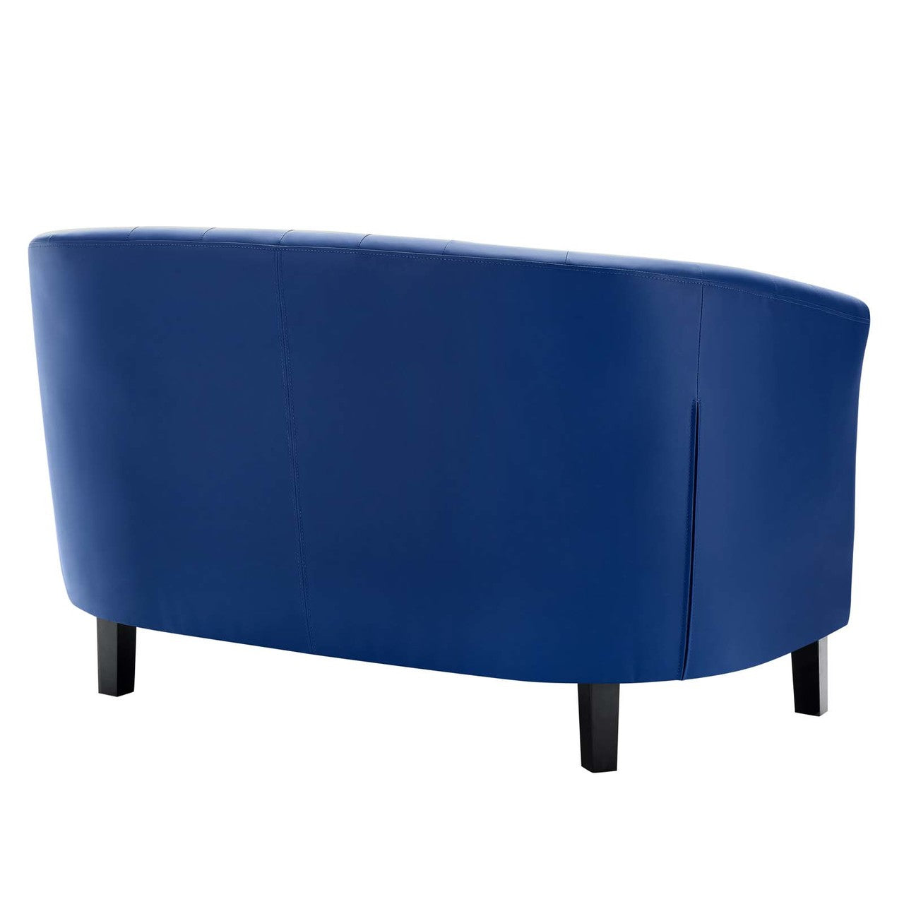 Prospect Upholstered Vinyl Loveseat, Faux Vinyl Leather, Navy Blue 15265