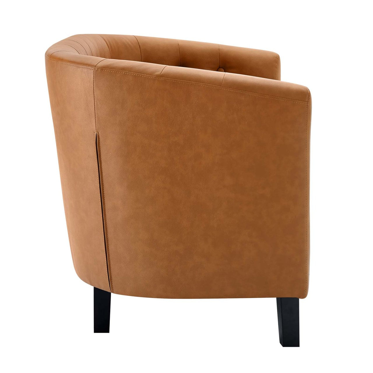 Prospect Upholstered Vinyl Loveseat, Faux Vinyl Leather, Tan Brown 15266