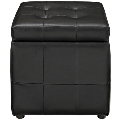 Volt Storage Ottoman in Black