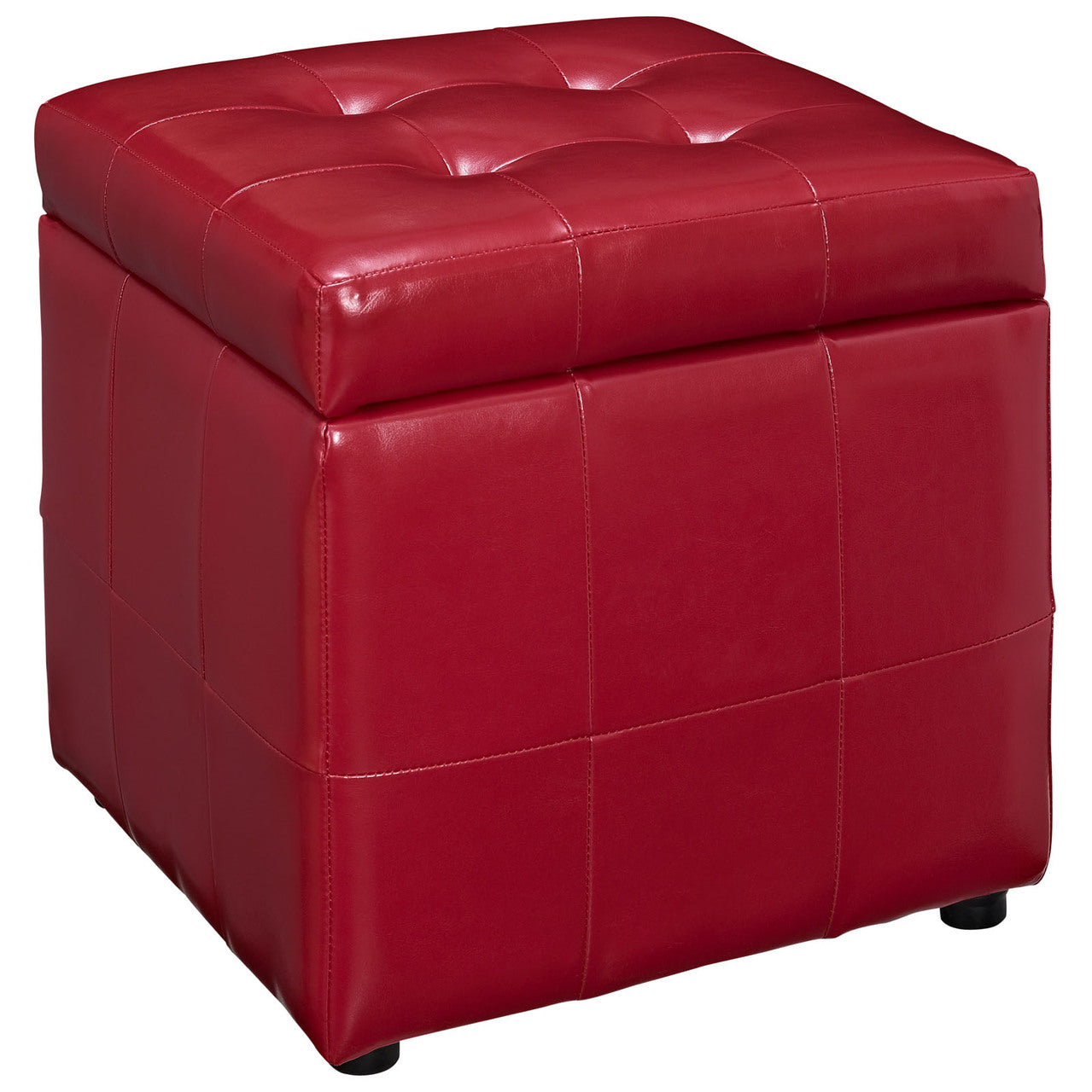 Volt Storage Ottoman in Red