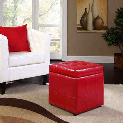 Volt Storage Ottoman in Red