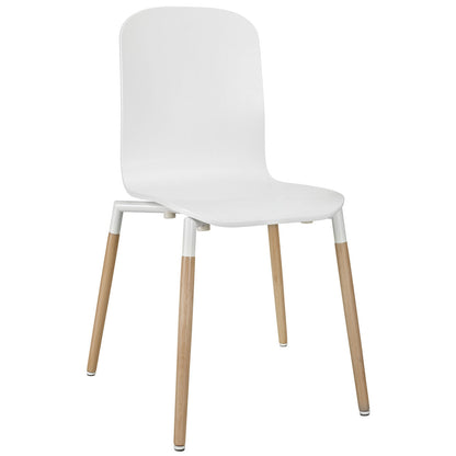 Stack Wood Dining Chair in White