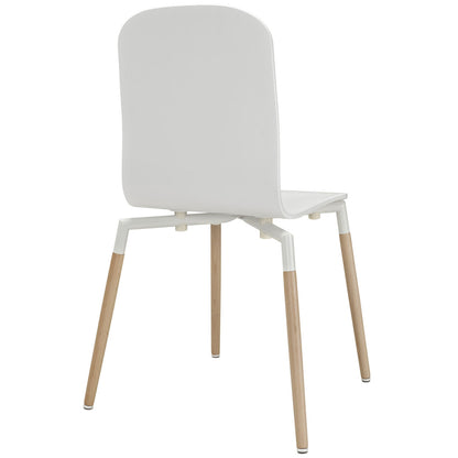 Stack Wood Dining Chair in White
