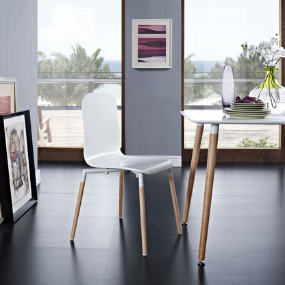 Stack Wood Dining Chair in White