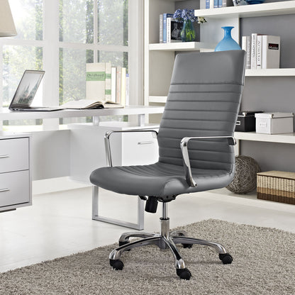 Finesse Highback Office Chair, Grey Faux Leather