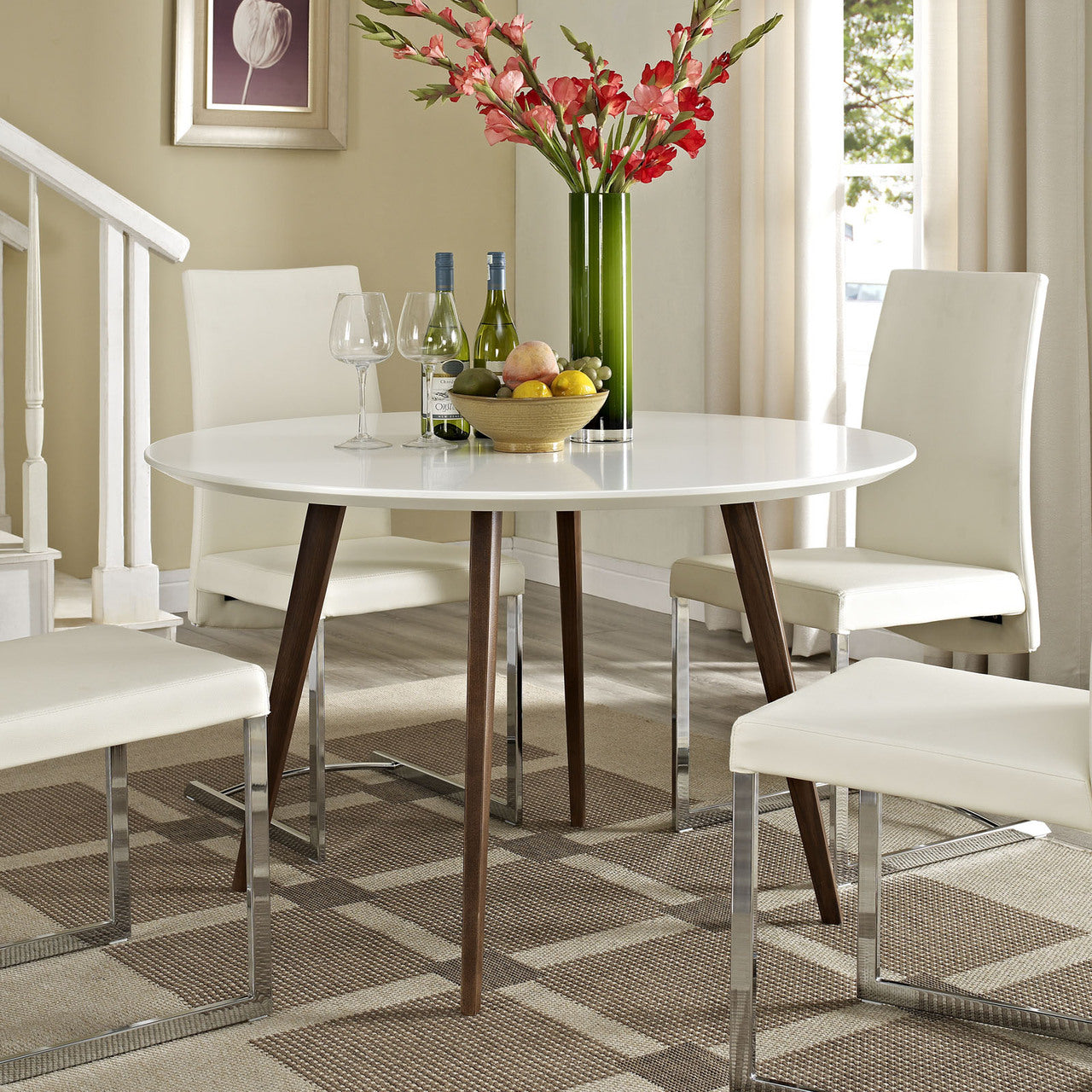 Canvas Dining Table in White