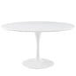 Lippa 54" Wood Top Dining Table, White Aluminum