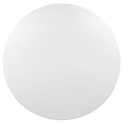 Lippa 54" Wood Top Dining Table, White Aluminum