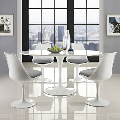 Lippa 60" Oval-Shaped Dining Table in White