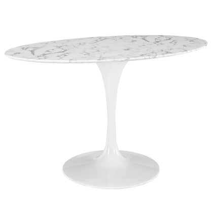 Lippa 54" Oval-Shaped Dining Table in White
