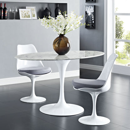 Lippa 54" Oval-Shaped Dining Table in White