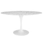 Lippa 60" Oval-Shaped Dining Table in White EEI-1135-WHI