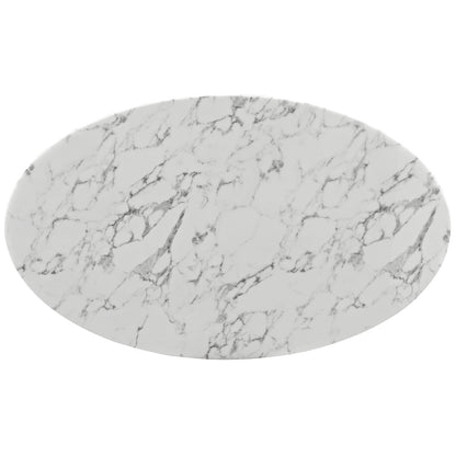 Lippa 60" Oval-Shaped Dining Table in White EEI-1135-WHI