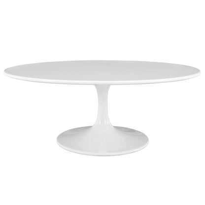 Lippa 42" Oval-Shaped Coffee Table in White
