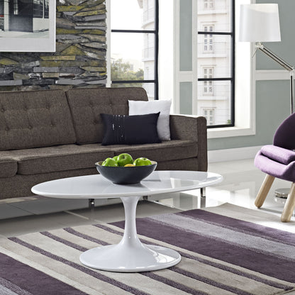 Lippa 42" Oval-Shaped Coffee Table in White