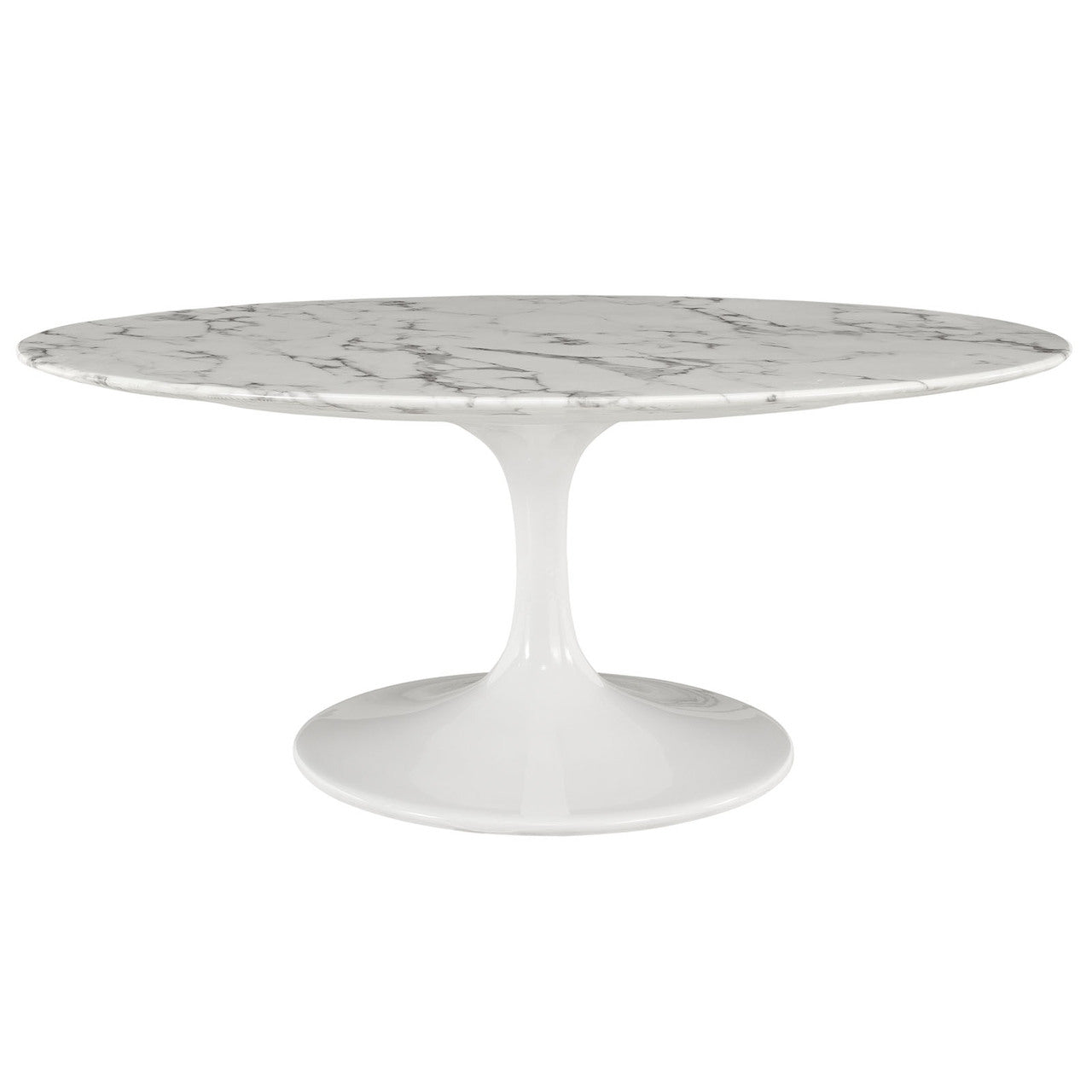 Lippa 42" Oval-Shaped Coffee Table in White EEI-1140-WHI