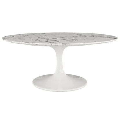 Lippa 42" Oval-Shaped Coffee Table in White EEI-1140-WHI