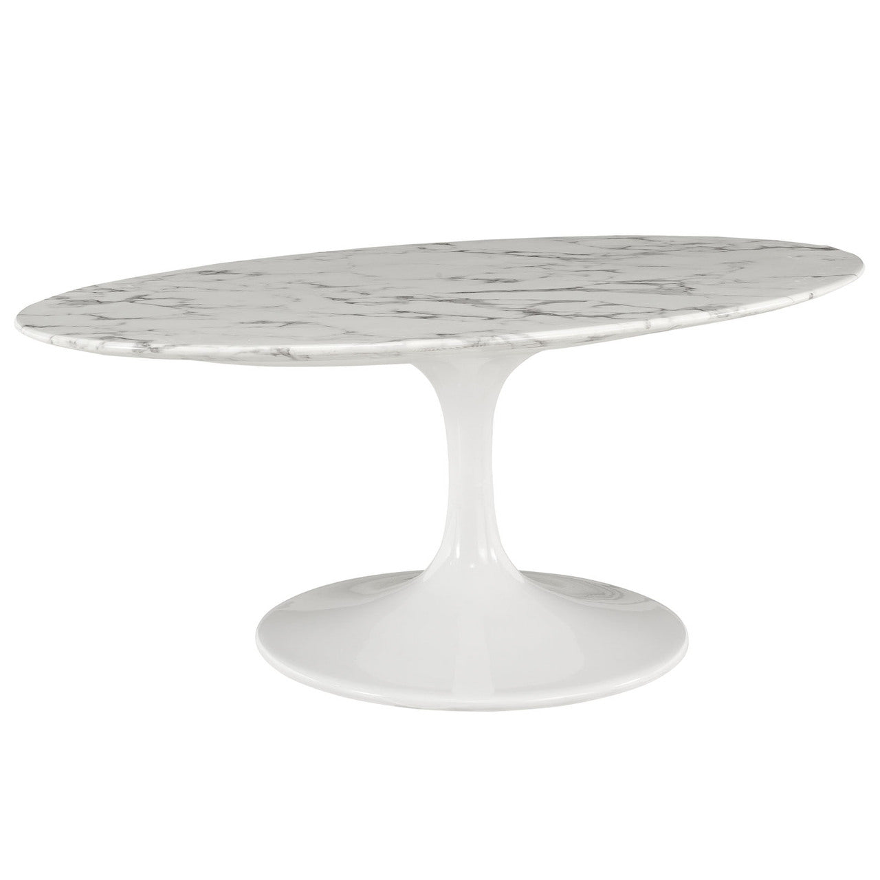 Lippa 42" Oval-Shaped Coffee Table in White EEI-1140-WHI
