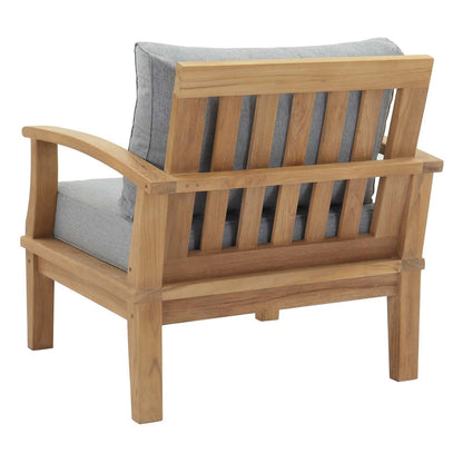 Marina Outdoor Patio Teak Armchair, Wood, Clear Natural 13222