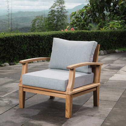 Marina Outdoor Patio Teak Armchair, Wood, Clear Natural 13222
