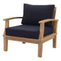 Marina Outdoor Patio Teak Armchair, Wood, Navy Blue 13223