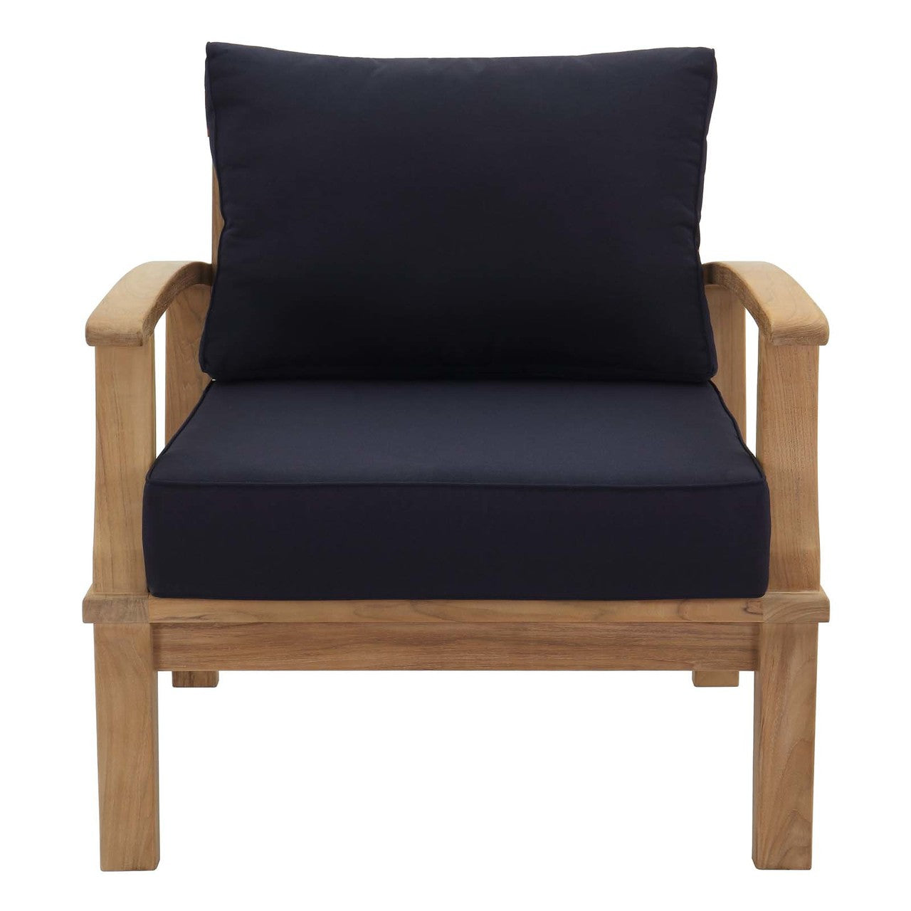 Marina Outdoor Patio Teak Armchair, Wood, Navy Blue 13223