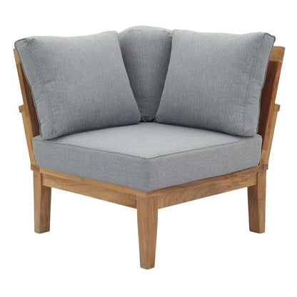 Marina Outdoor Patio Teak Corner Sofa, Wood, Grey Gray Natural 13226