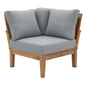 Marina Outdoor Patio Teak Corner Sofa, Wood, Grey Gray Natural 13226