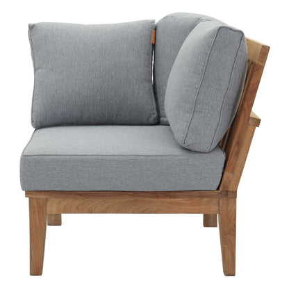 Marina Outdoor Patio Teak Corner Sofa, Wood, Grey Gray Natural 13226