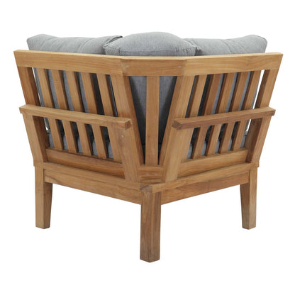 Marina Outdoor Patio Teak Corner Sofa, Wood, Grey Gray Natural 13226