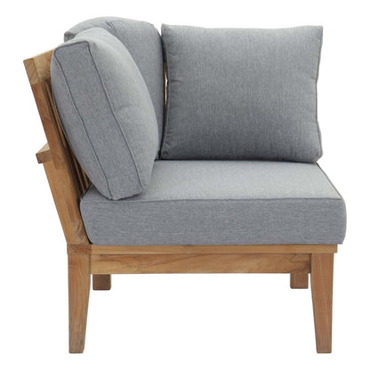 Marina Outdoor Patio Teak Corner Sofa, Wood, Grey Gray Natural 13226