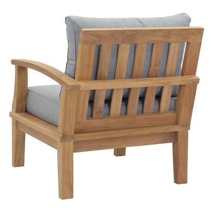Marina Outdoor Patio Teak Left-Facing Sofa, Wood, Grey Gray Natural 13227