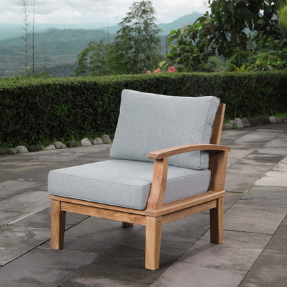 Marina Outdoor Patio Teak Left-Facing Sofa, Wood, Grey Gray Natural 13227