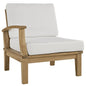 Marina Outdoor Patio Teak Right-Arm Sofa, White Wood