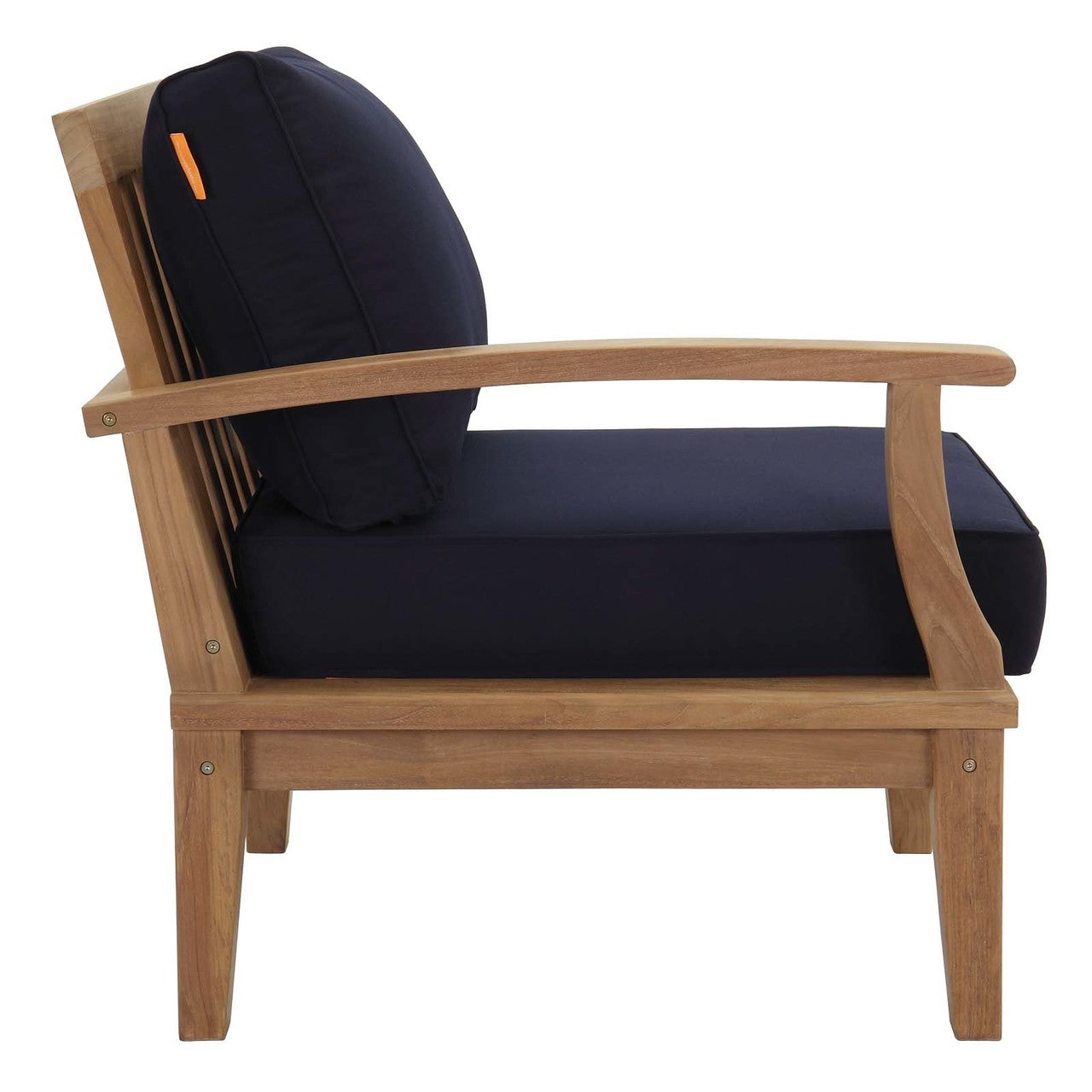 Marina Outdoor Patio Teak Right-Facing Sofa, Wood, Navy Blue 13230
