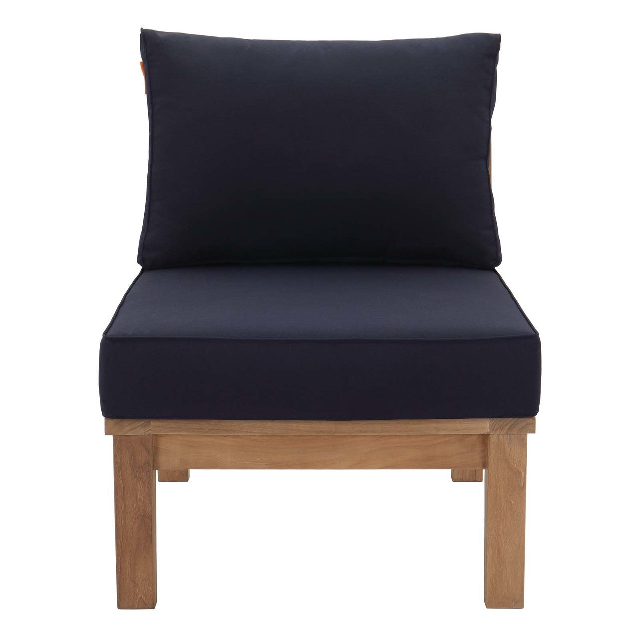 Marina Armless Outdoor Patio Teak Sofa, Wood, Navy Blue 13232