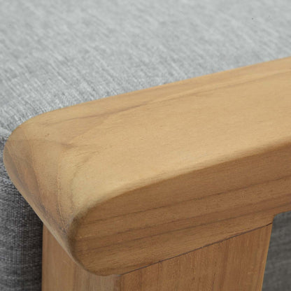 Marina Outdoor Patio Teak Ottoman, Wood, Grey Gray Natural 13234