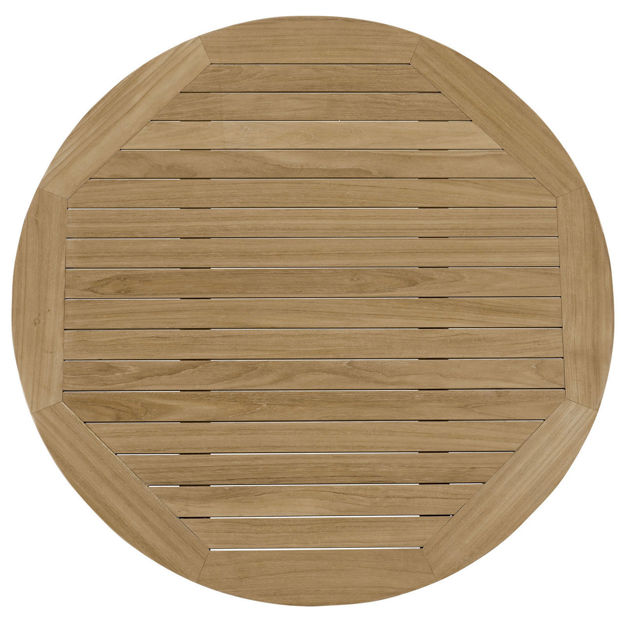 Marina Outdoor Patio Teak Round Coffee Table, Brown Wood