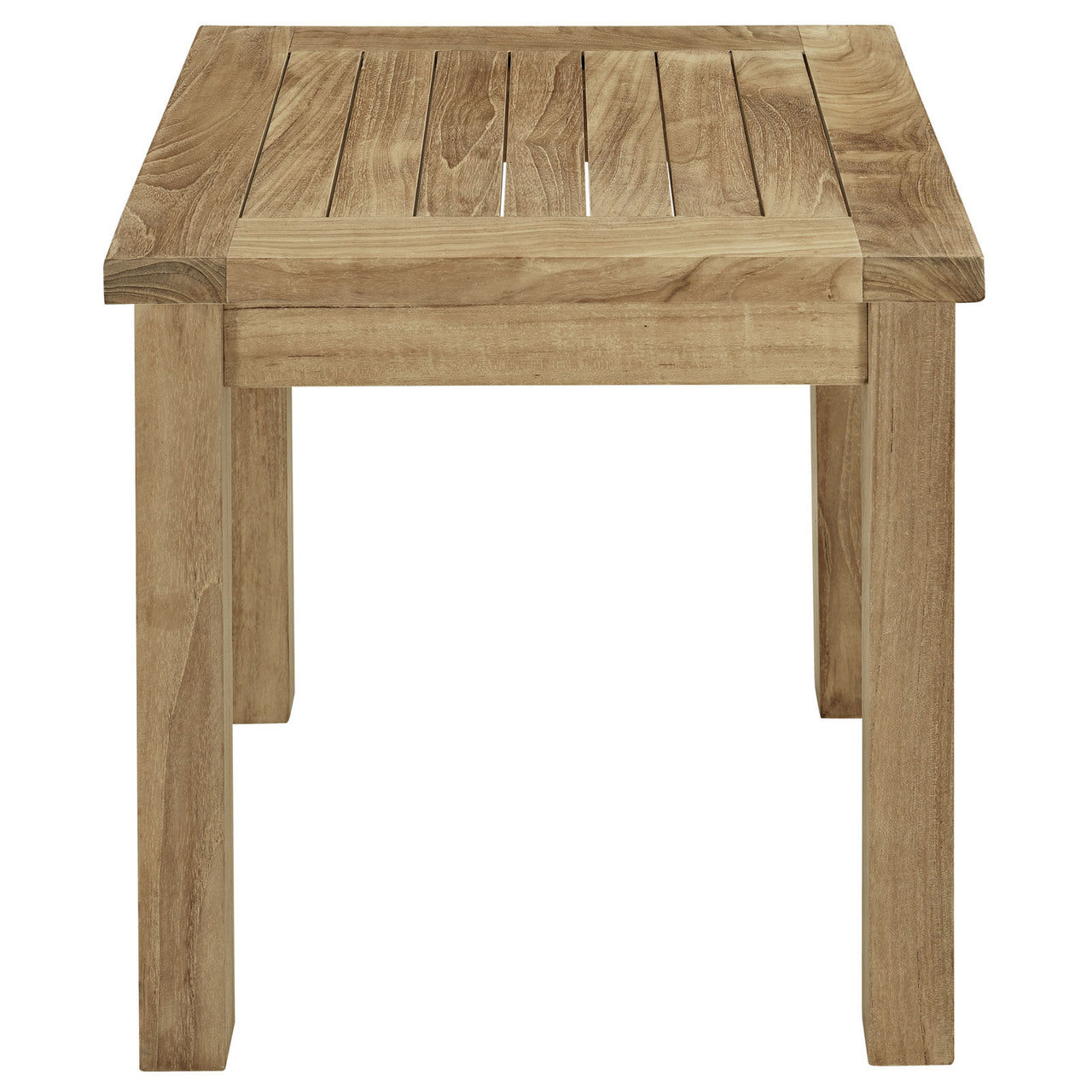 Marina Outdoor Patio Teak Side Table, Brown Wood