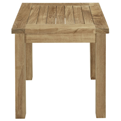 Marina Outdoor Patio Teak Side Table, Brown Wood