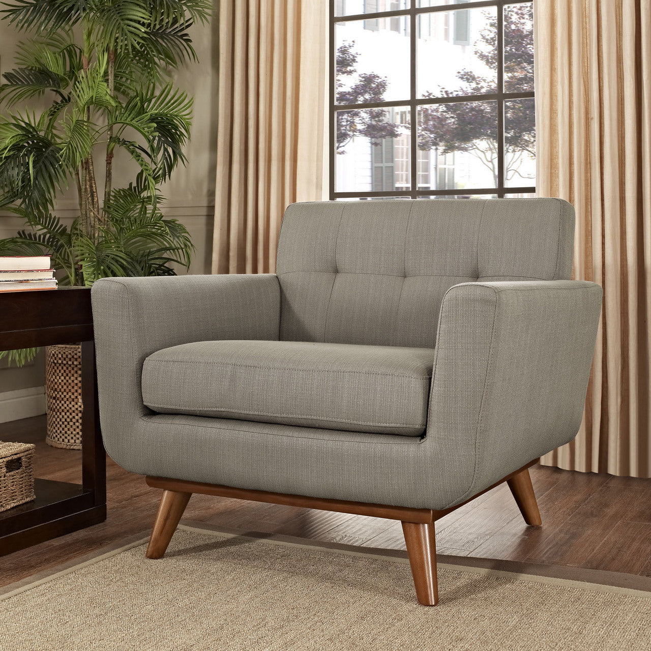 Engage Upholstered Armchair, Granite Grey Fabric